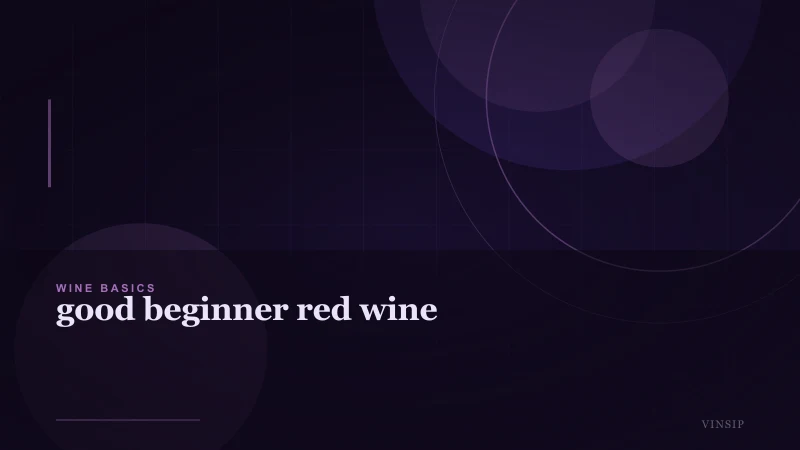 Good Beginner Red Wine: A Friendly Guide for New Drinkers